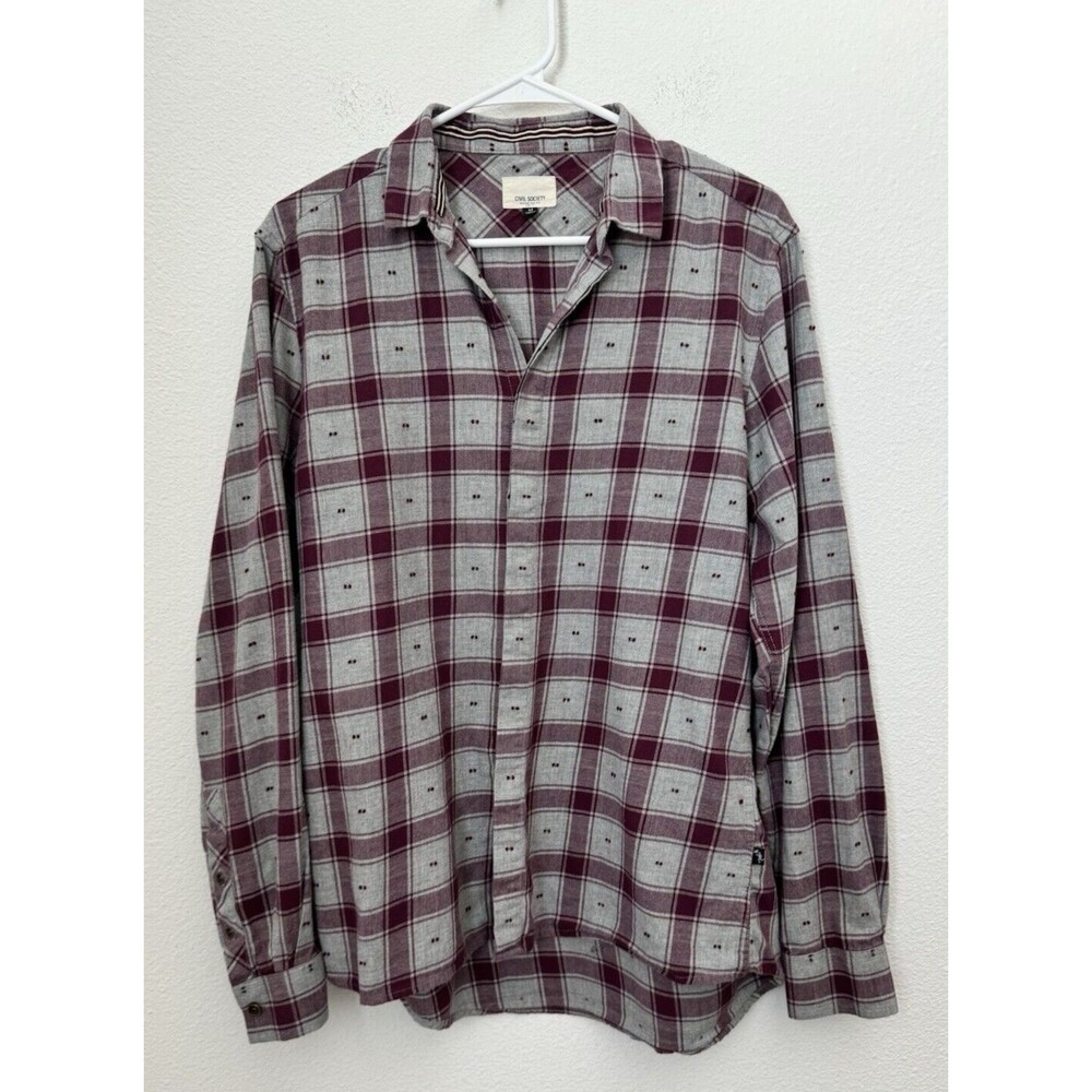 Civil Society Men's Gray Plaid Button Down Flannel Shirt Long Sleeve Size Medium